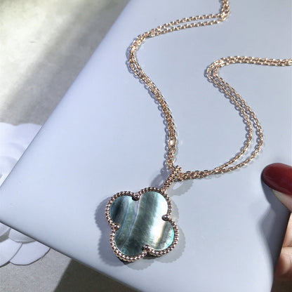 [Everoly JW]CLOVER 25MM GOLD DARK MOP BIG CLOVER NECKLACE