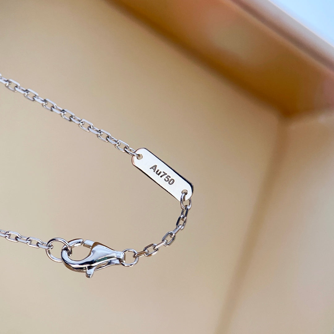 [Everoly JW]CLOVER DIAMOND NECKLACE SILVER