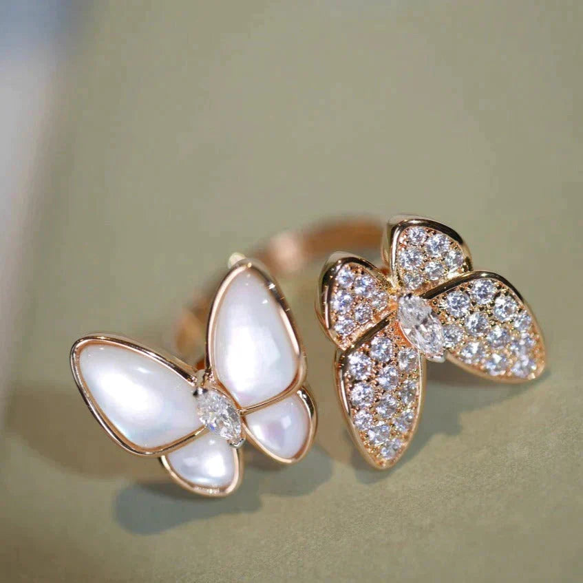 [Everoly JW]TWIN BUTTERFLY DIAMOND MOP RING