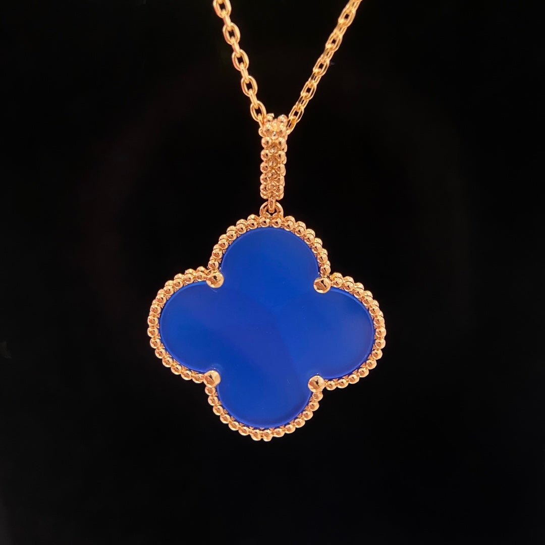 [Everoly JW]CLOVER 25MM NECKLACE TURQUOISE ROSE GOLD