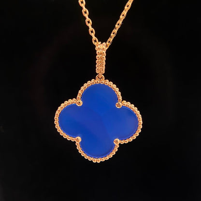 [Everoly JW]CLOVER 25MM NECKLACE TURQUOISE ROSE GOLD