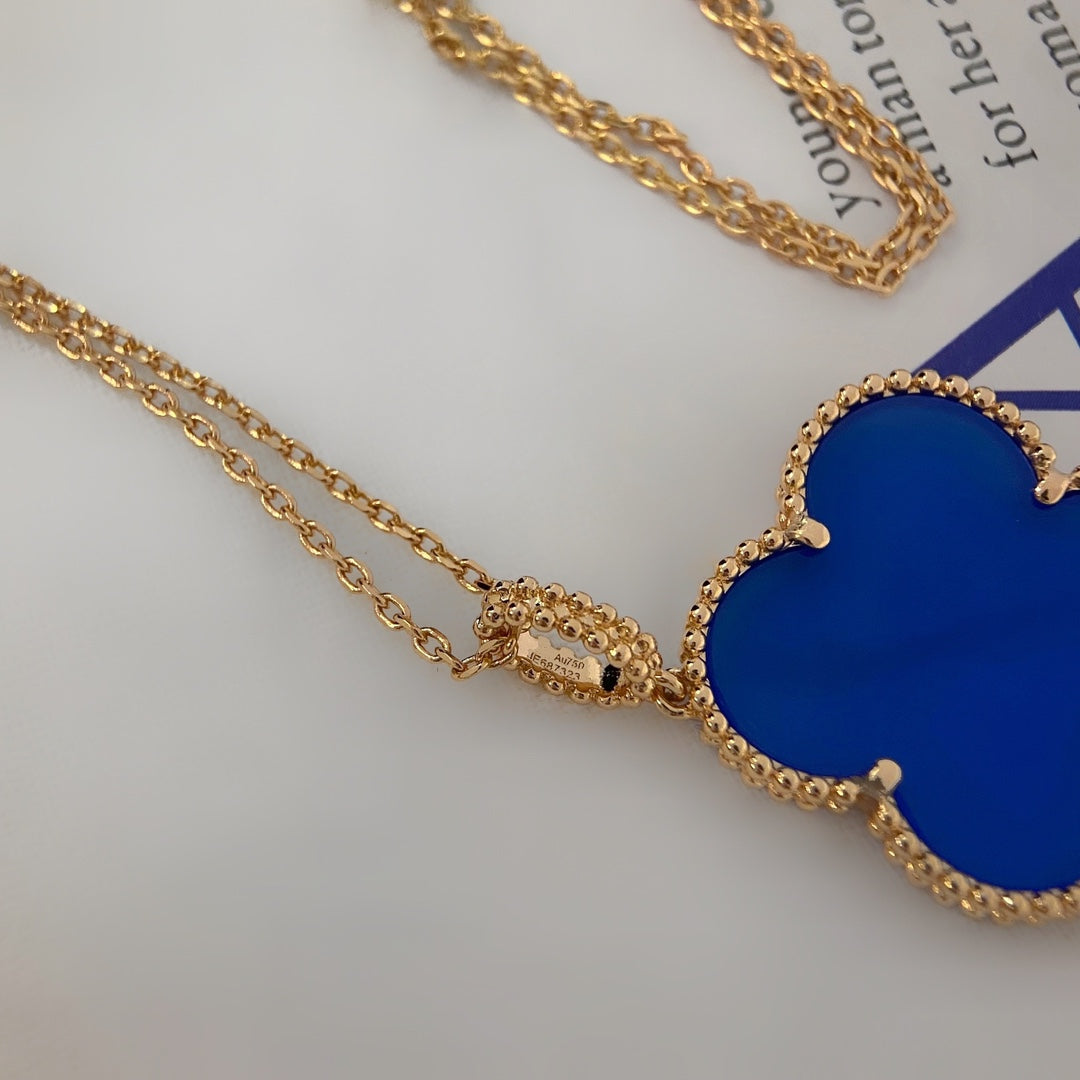[Everoly JW]CLOVER 25MM NECKLACE TURQUOISE ROSE GOLD