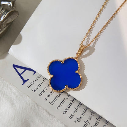 [Everoly JW]CLOVER 25MM NECKLACE TURQUOISE ROSE GOLD