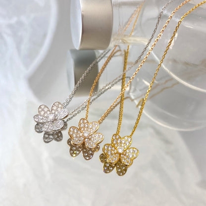 [Everoly JW]FLOWER DIAMOND NECKLACE