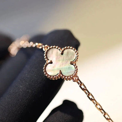 [Everoly JW]CLOVER 20 MOTIFS DARK MOP DIAMOND  NECKLACE