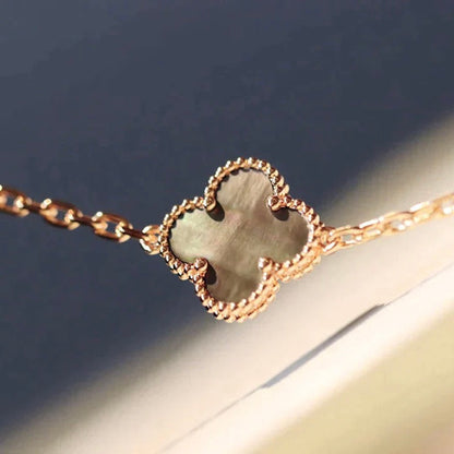 [Everoly JW]CLOVER 20 MOTIFS DARK MOP DIAMOND  NECKLACE