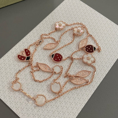 [Everoly JW]LUCKY SPRING 15 MOTIFS ROSE GOLD NECKLACE