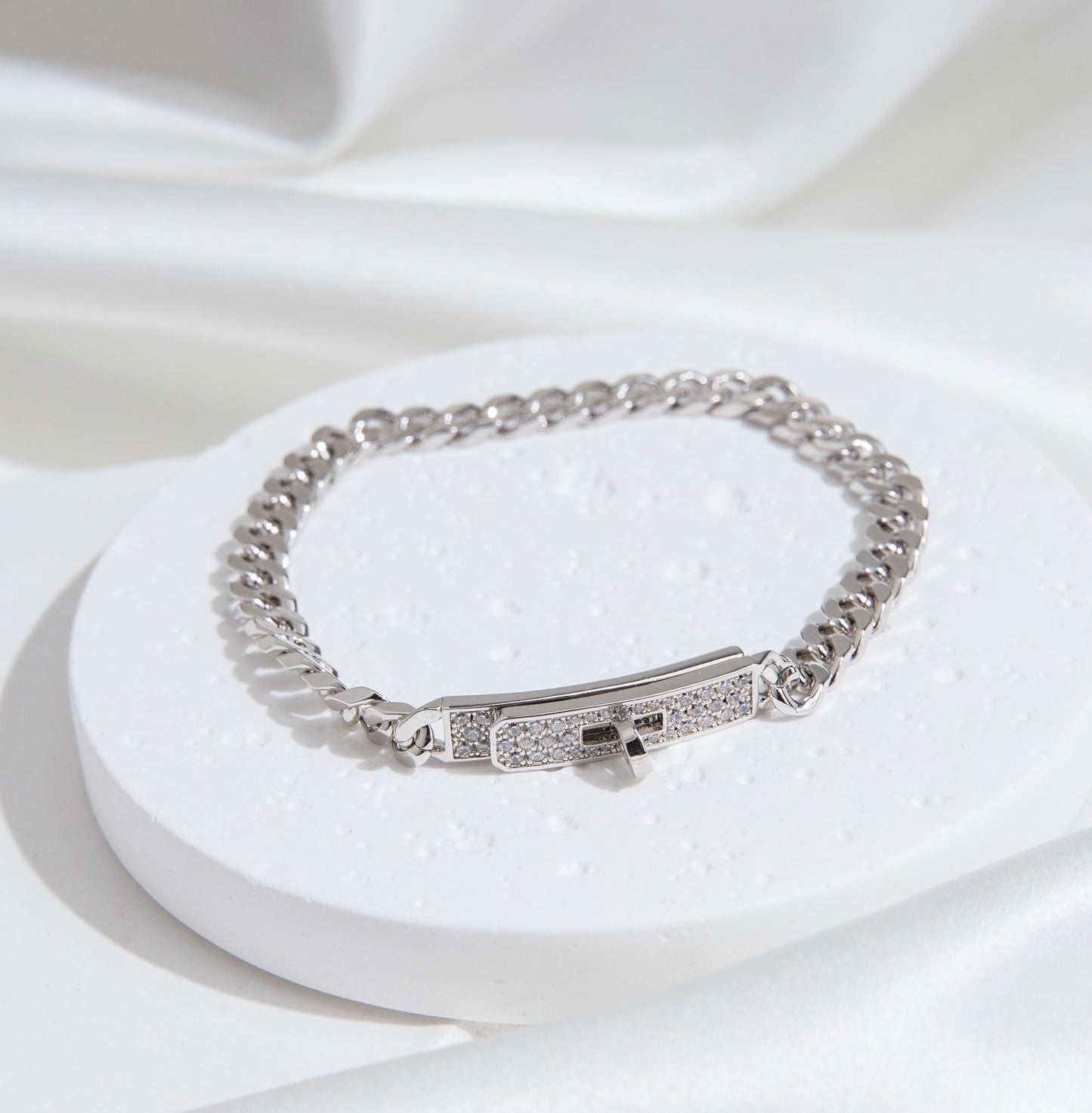 [Everoly JW]KELLY CHAIN SILVER DIAMOND BRACELET