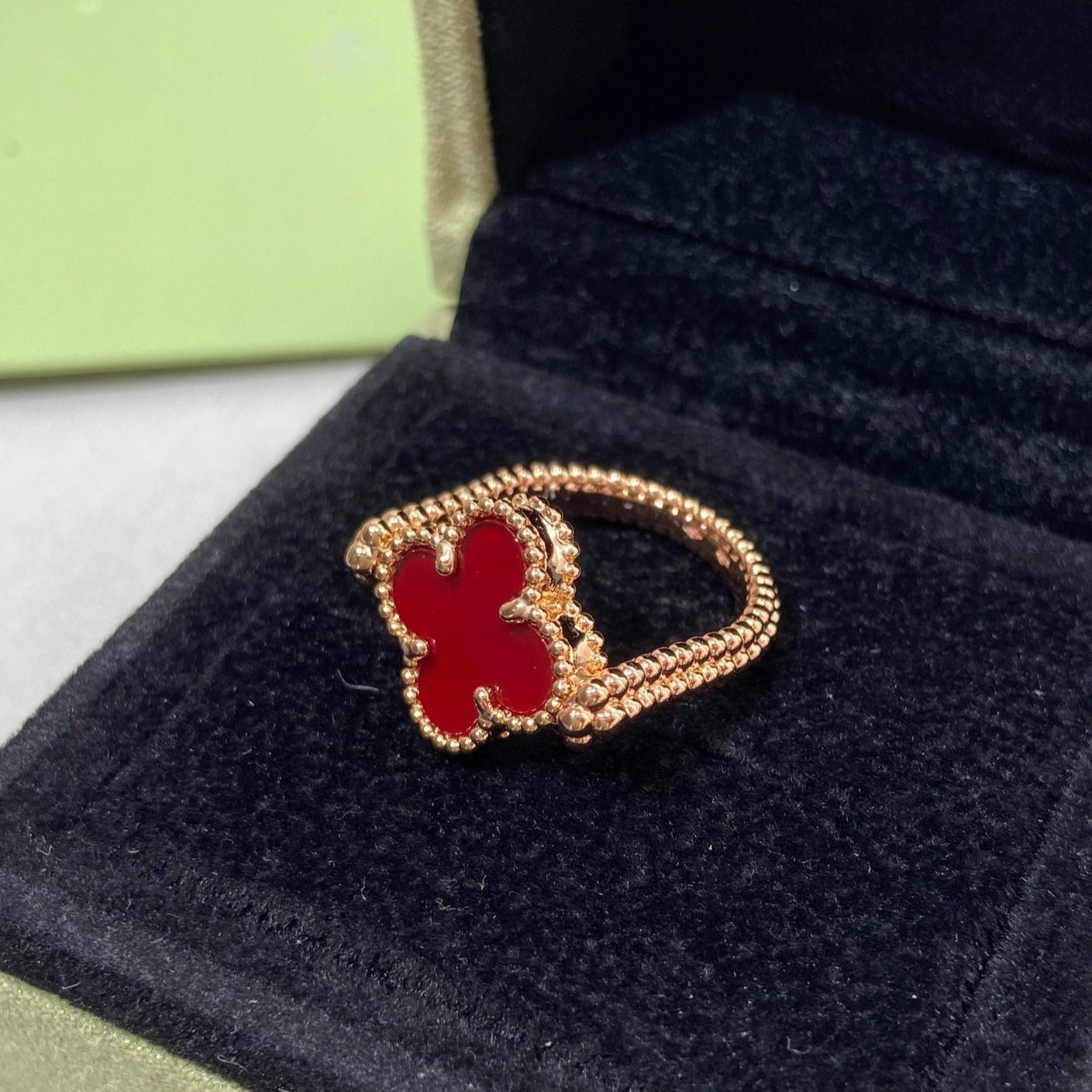 [Everoly JW]CLOVER RIVERSIBLE ROSE GOLD RING