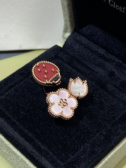[Everoly JW]LUCKY 3 MOTIF ROSE GOLD RING