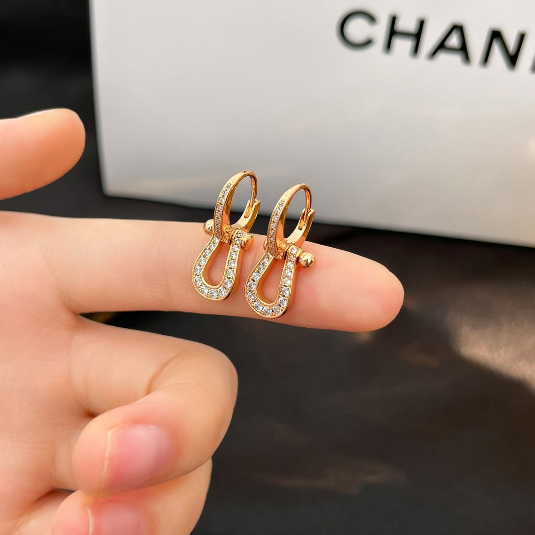 [Everoly JW]FORCE 10 FULL DIAMOND DROP EARRINGS MEDIUM MODEL