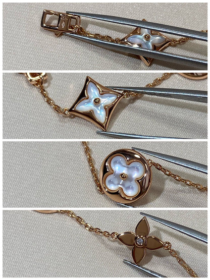 [Everoly JW]スターアンドサン 5モチーフ モップ ピンクゴールド ブレスレット
