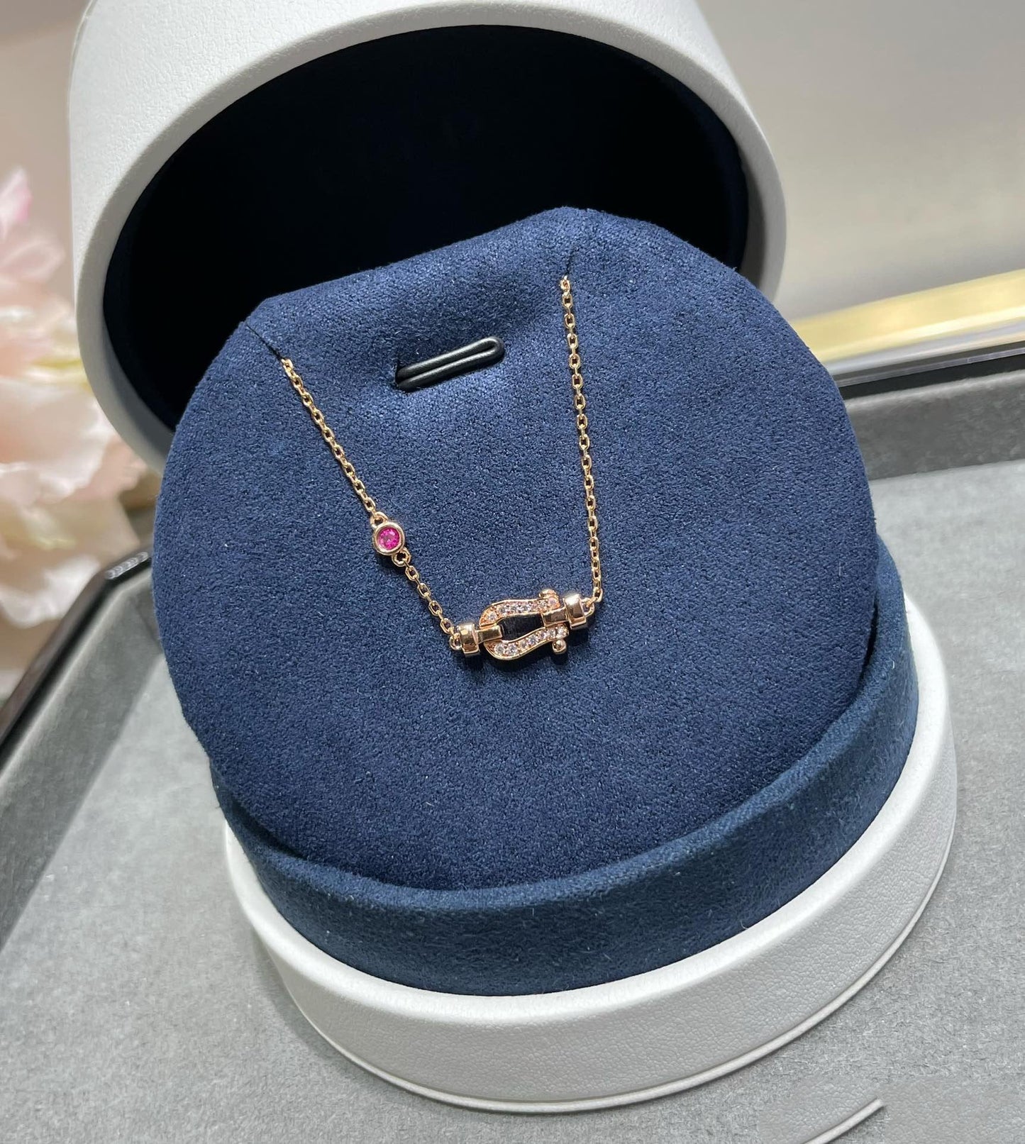 [Everoly JW]FORCE 10 DIAMOND CHAIN LINK PINK GOLD BRACELET