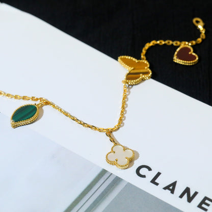 [Everoly JW]LUCKY SPRING 5 MOTIF GOLD BRACELET
