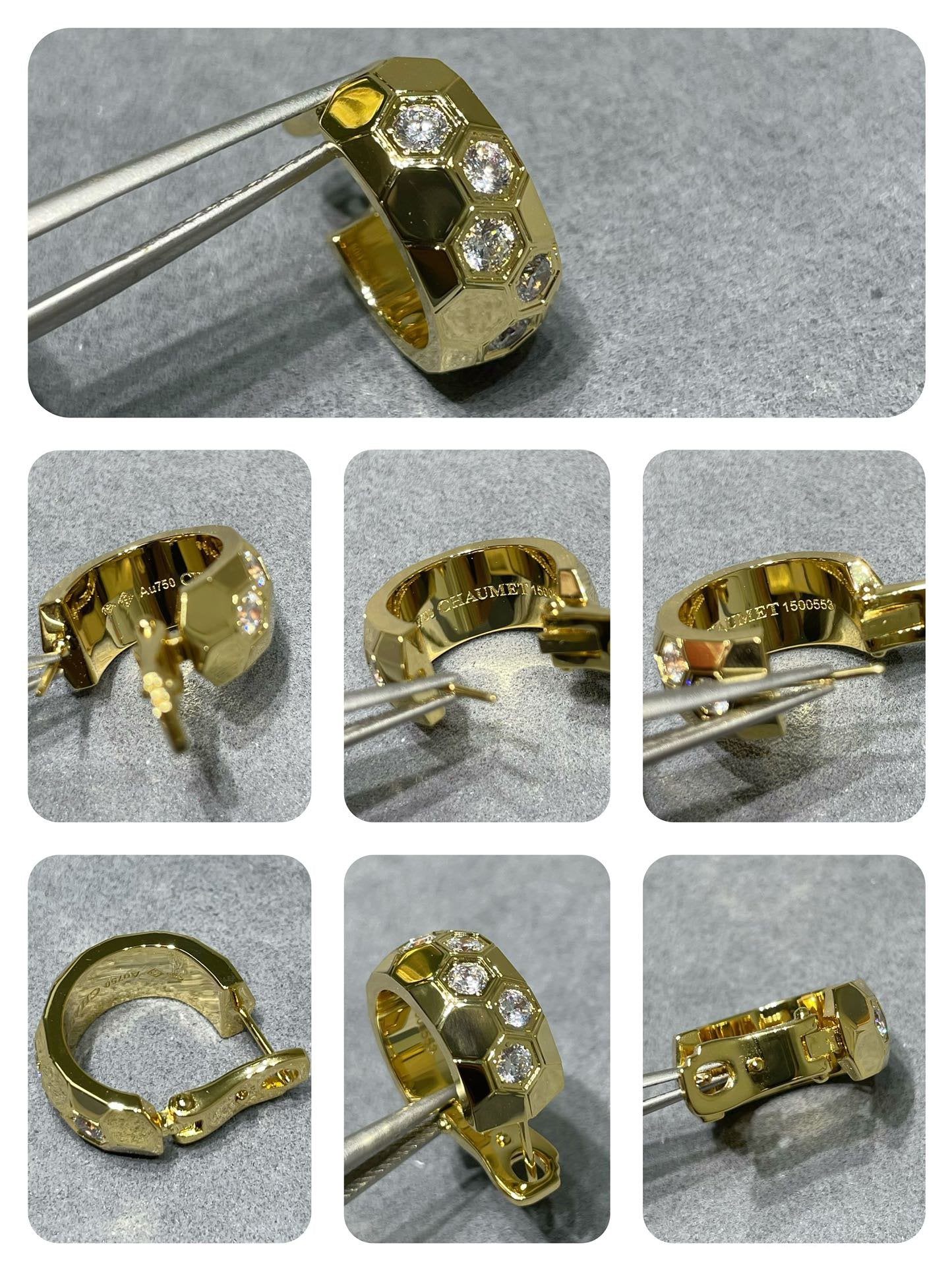 [Everoly JW]BEE LOVE DIAMOND HOOP EARRINGS