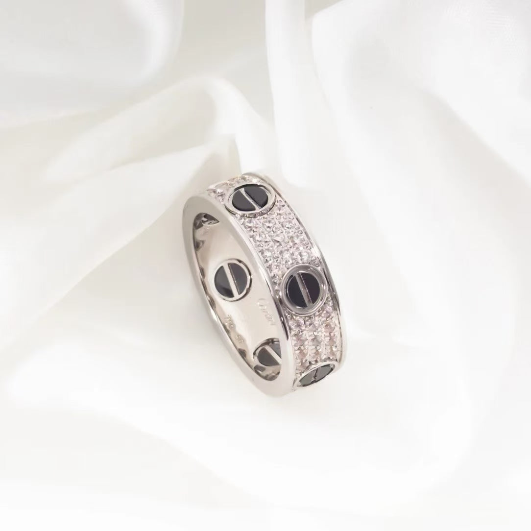 [Everoly JW]LOVE RING 5.5MM DIAMONDS PAVED CERAMIC