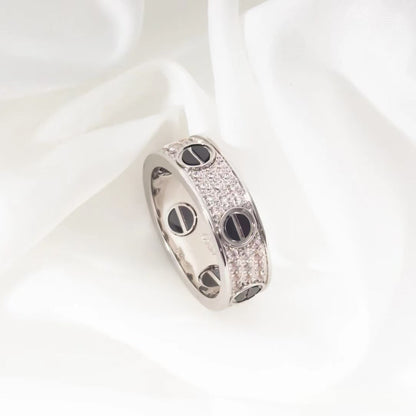 [Everoly JW]LOVE RING 5.5MM DIAMONDS PAVED CERAMIC
