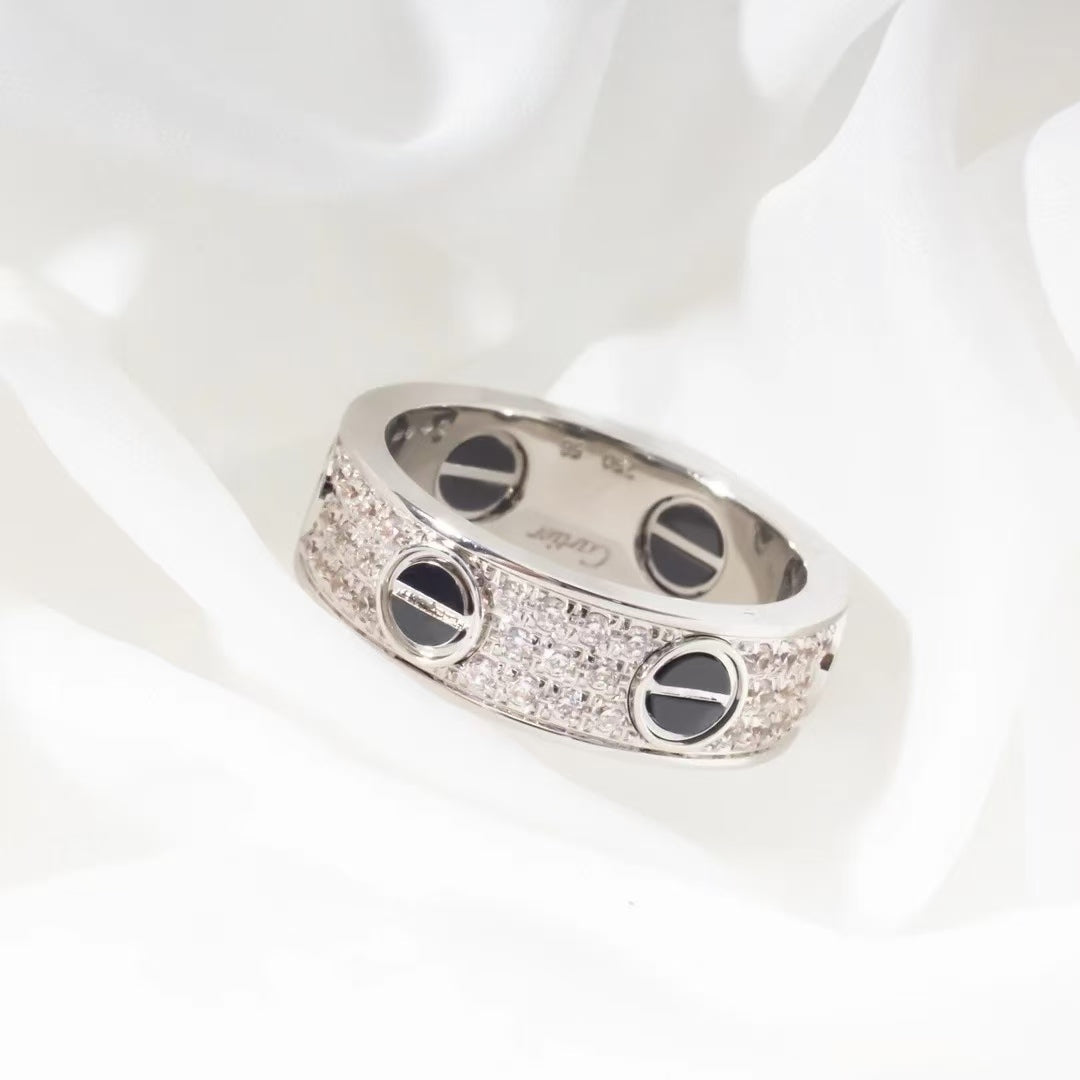[Everoly JW]LOVE RING 5.5MM DIAMONDS PAVED CERAMIC