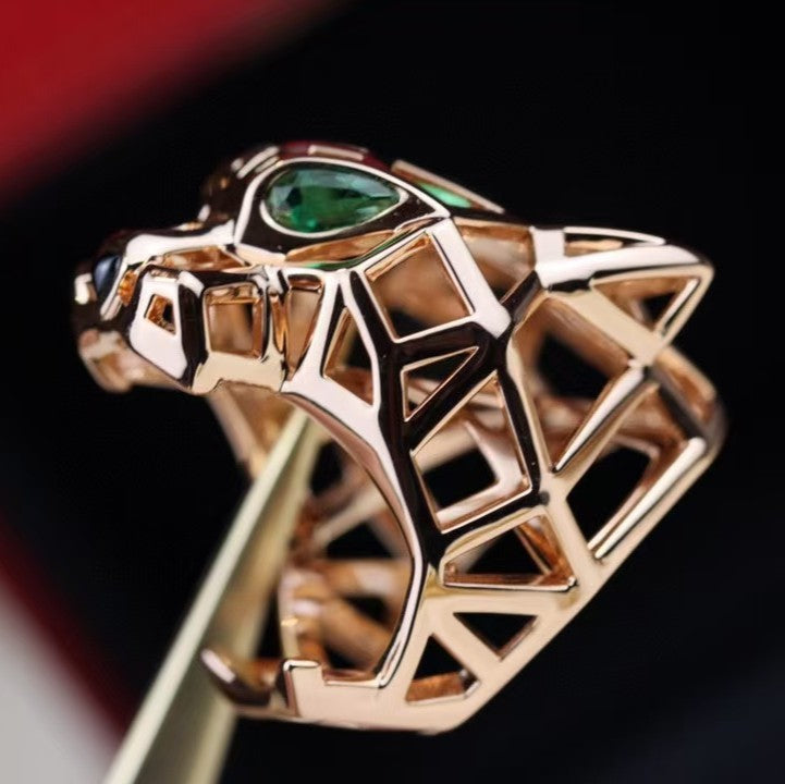 [Everoly JW]HOLLOW LEOPARD HEAD RING