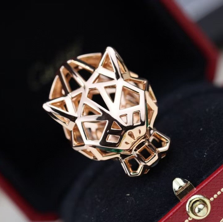 [Everoly JW]HOLLOW LEOPARD HEAD RING