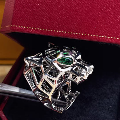 [Everoly JW]HOLLOW LEOPARD HEAD RING