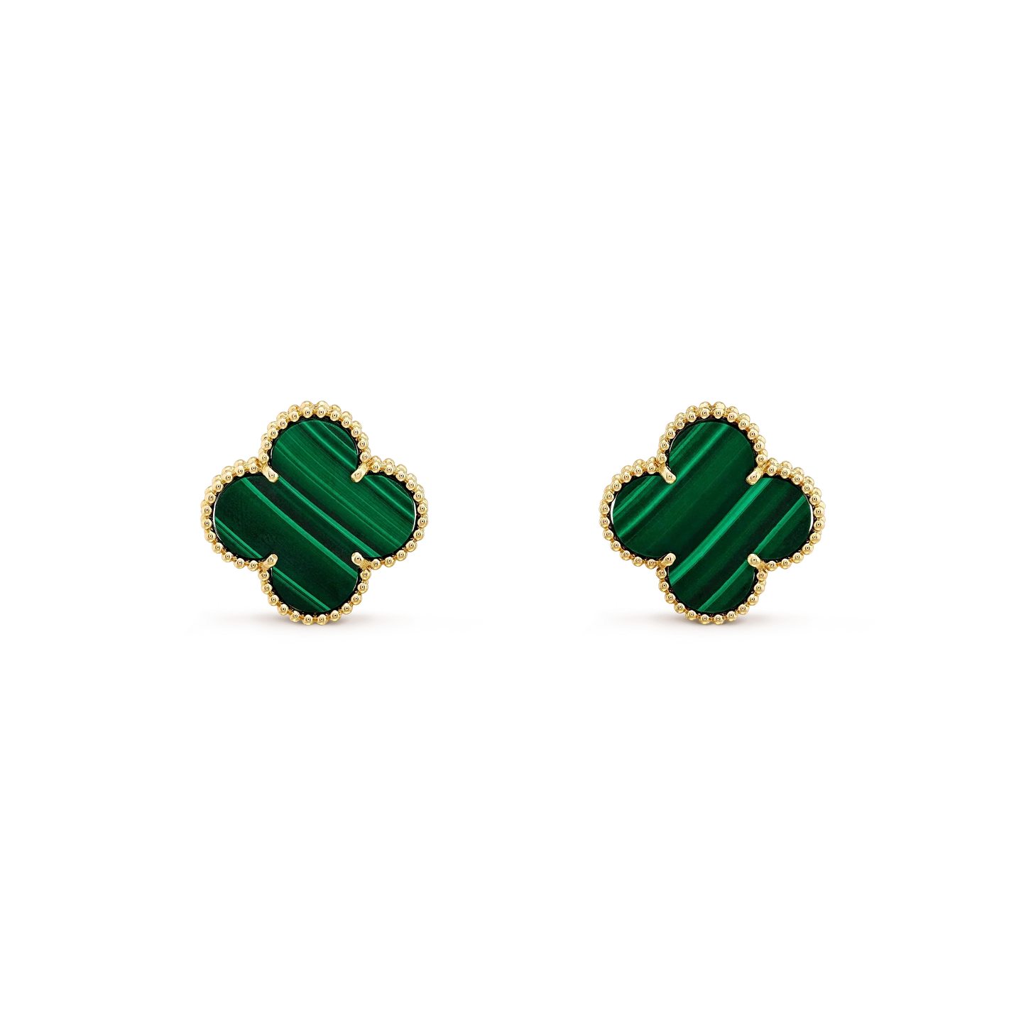 [Everoly JW]CLOVER MINI 9.5MM MALACHITE  EARRINGS