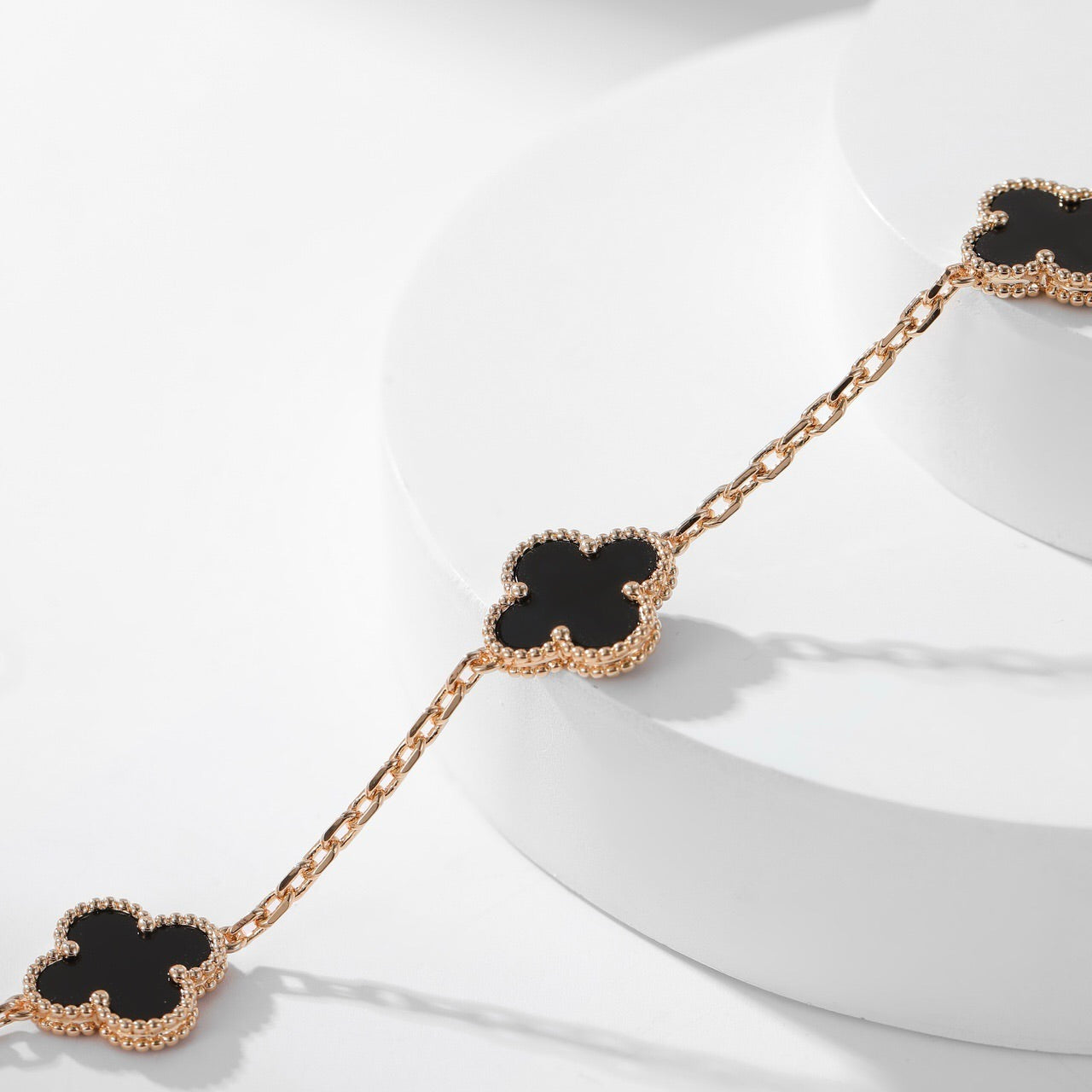 [Everoly JW]CLOVER 10 MOTIFS ONYX NECKLACE