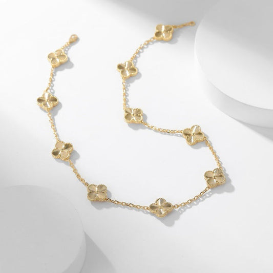 [Everoly JW]CLOVER 10 MOTIFS LASER NECKLACE