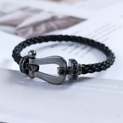 [Everoly JW]FORCE LARGE SERIES HORSESHOE BLACK SAMURAI BRACELET
