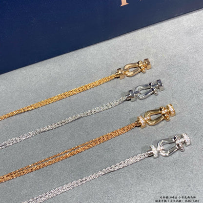 [Everoly JW]FORCE SMALL HORSESHOE  DIAMOND CHAIN ROPE BRACELET