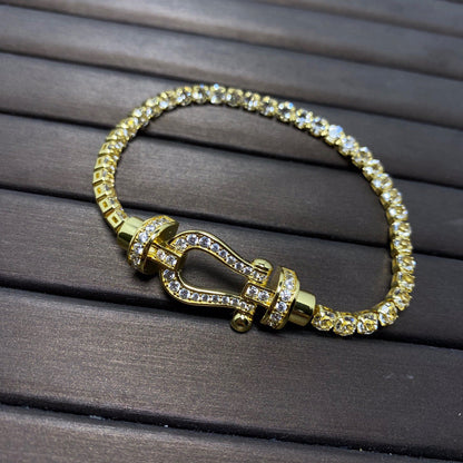 [Everoly JW]FORCE  LARGE HORSESHOE FULL DIAMOND TENNIS BRACELET
