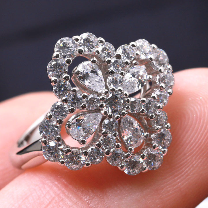 [Everoly JW]LOOP RING FULL MOTIF DIAMOND 16MM SILVE