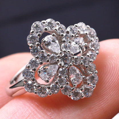 [Everoly JW]LOOP RING FULL MOTIF DIAMOND 16MM SILVE