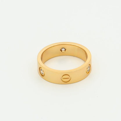 [Everoly JW]LOVE RING 5.5MM 3 DIAMONDS PINK GOLD