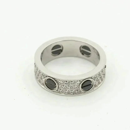 [Everoly JW]LOVE RING 5.5MM DIAMONDS PAVED CERAMIC