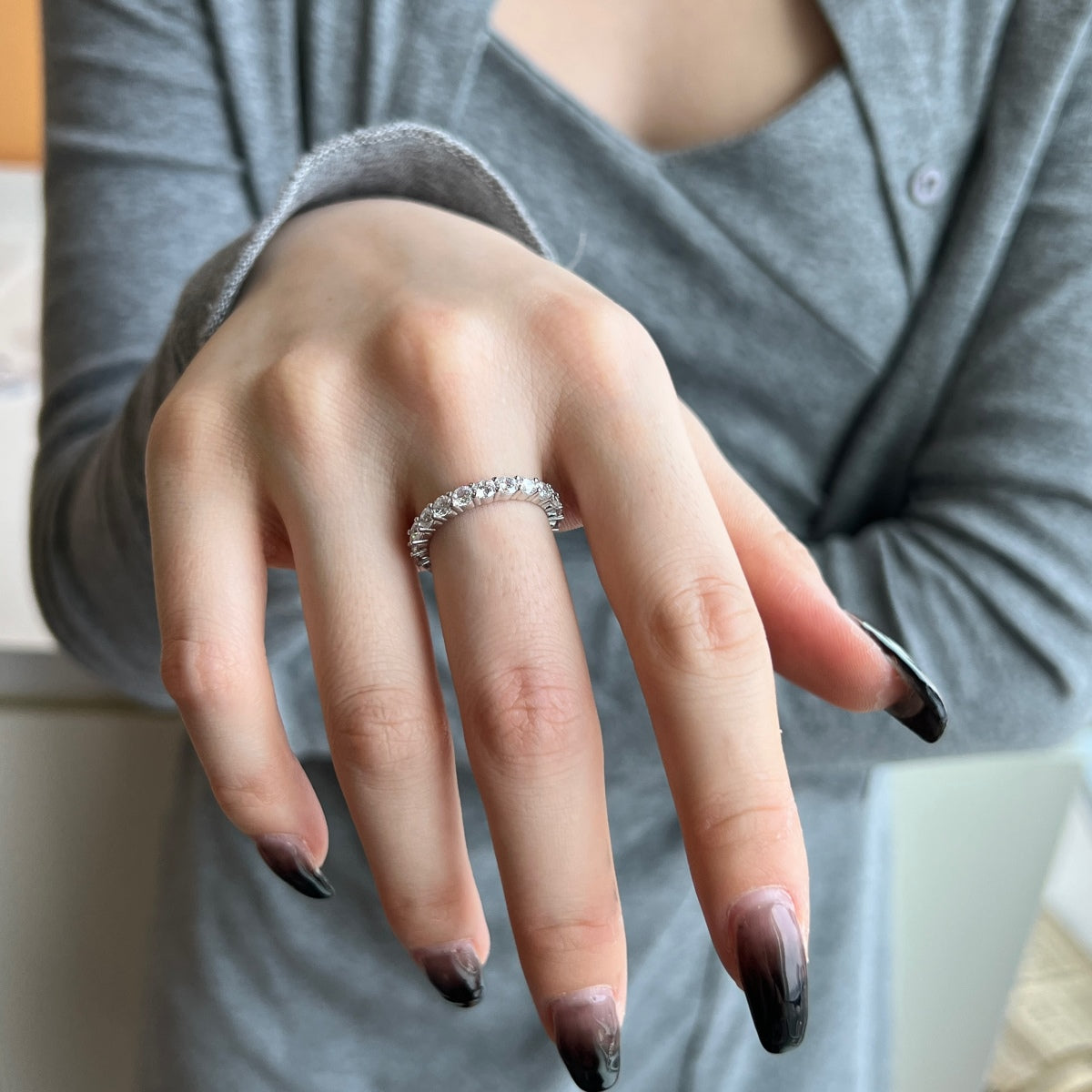 [Everoly JW]Sparkling Round Cut Tennis Ring