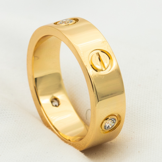 [Everoly JW]LOVE RING 5.5MM 3 DIAMONDS PINK GOLD