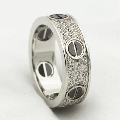 [Everoly JW]LOVE RING 5.5MM DIAMONDS PAVED CERAMIC