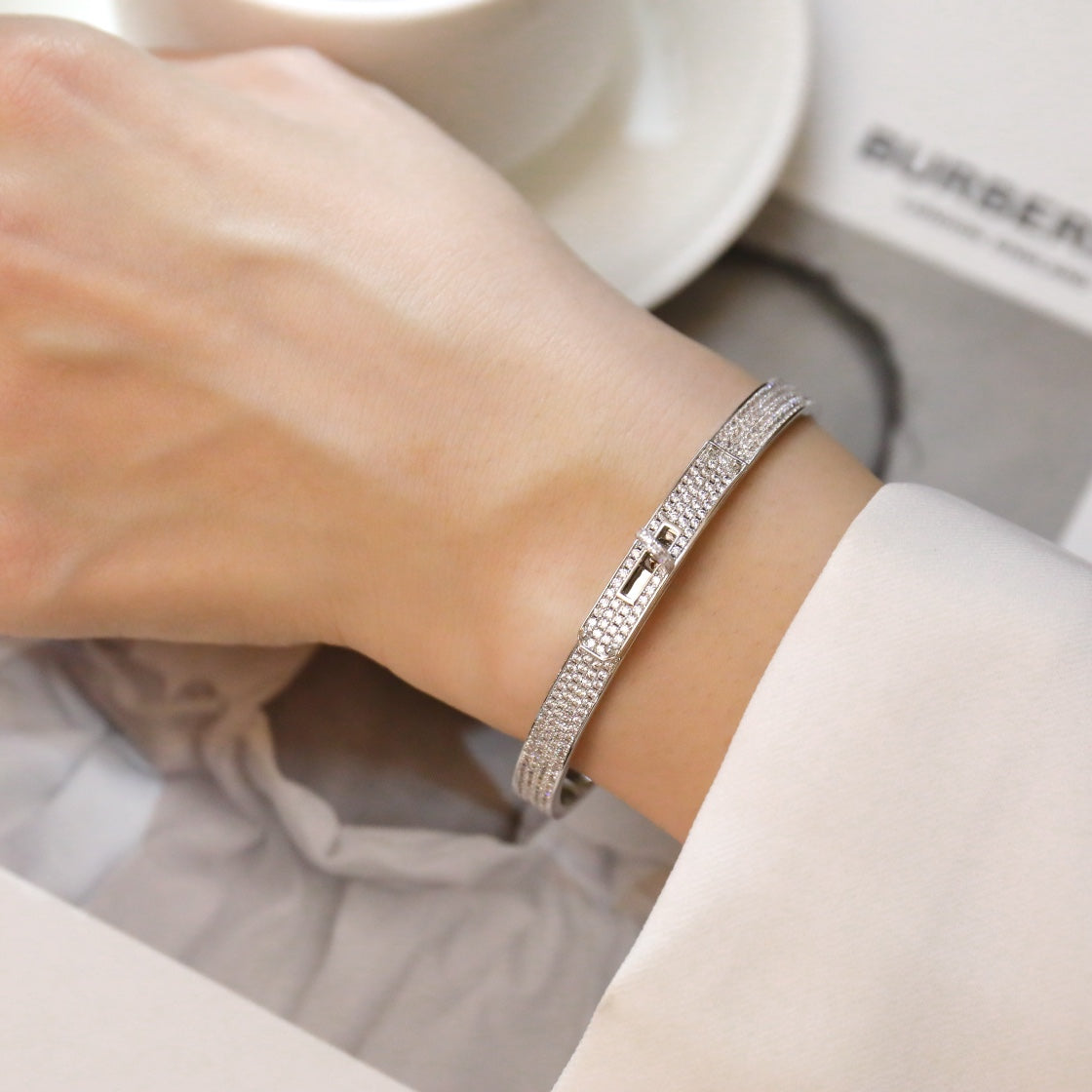 [Everoly JW]KELLY BRACELET DIAMOND PAVED