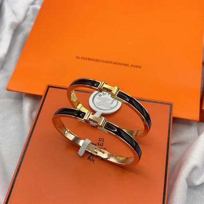 [Everoly JW]CLASSIC HM CLIC BLACK 8MM ENAMEL BRACELET