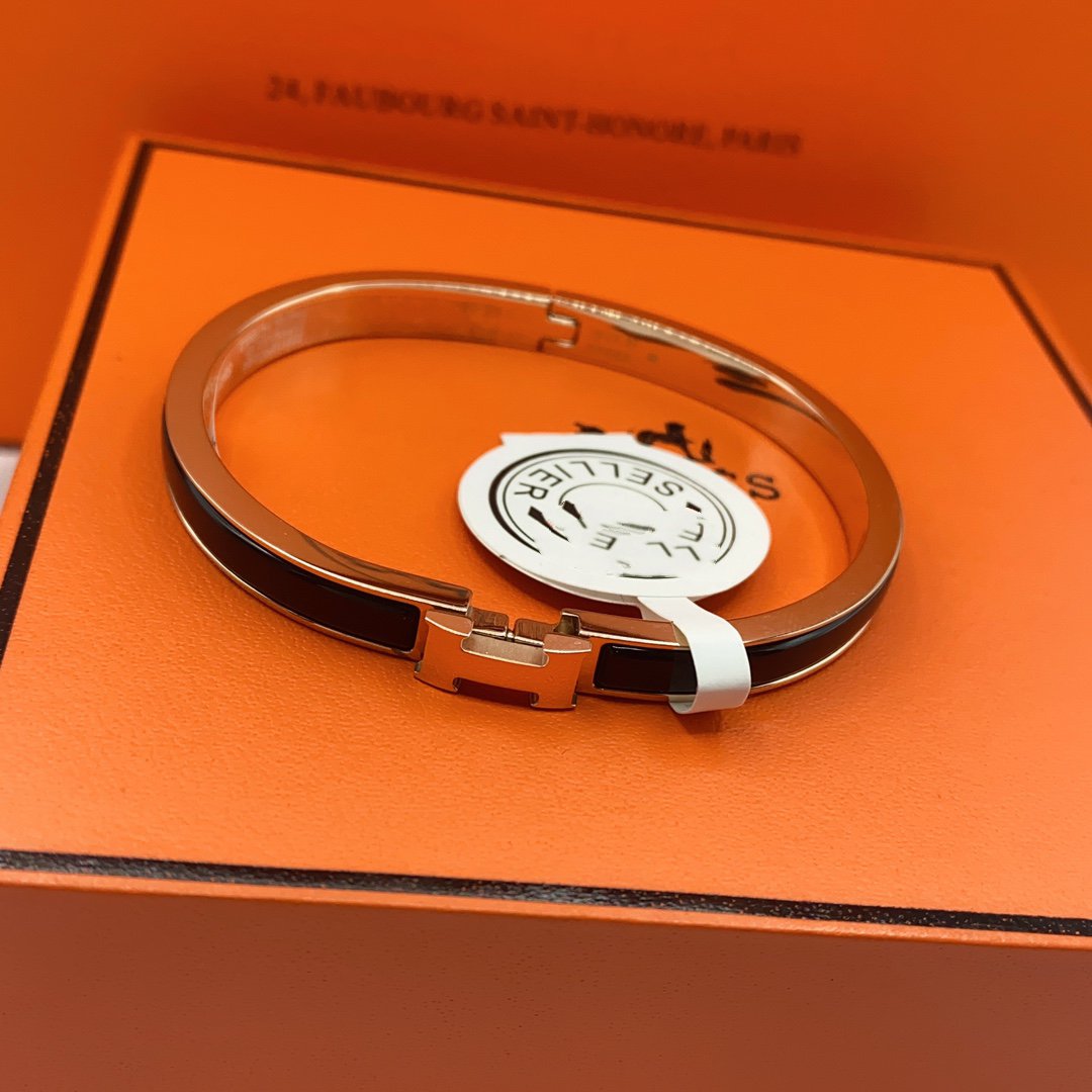 [Everoly JW]CLASSIC HM CLIC BLACK 8MM ENAMEL BRACELET