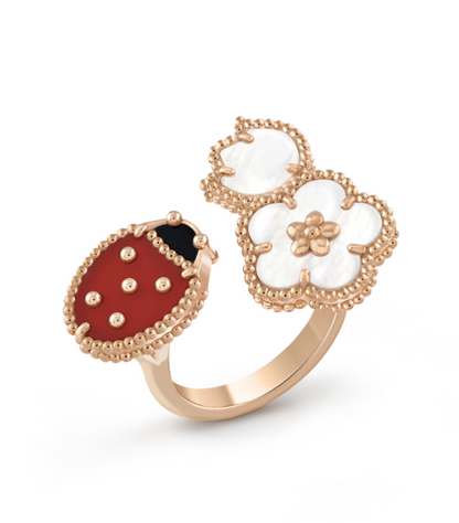 [Everoly JW]LUCKY 3 MOTIF ROSE GOLD RING
