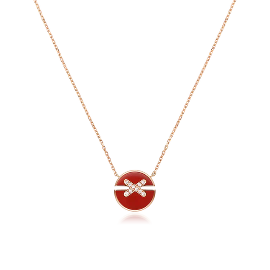[Everoly JW]JEUX DE ROSE GOLD DIAMOND NECKLACE