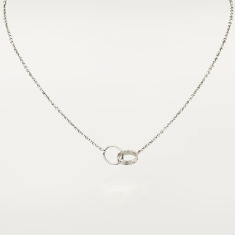 [Everoly JW]LOVE NECKLACE PINK GOLD AND SILVER
