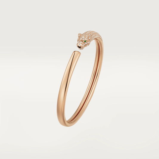[Everoly JW]PANTHERE ROSE GOLD DIAMOND OPEN BRACELET