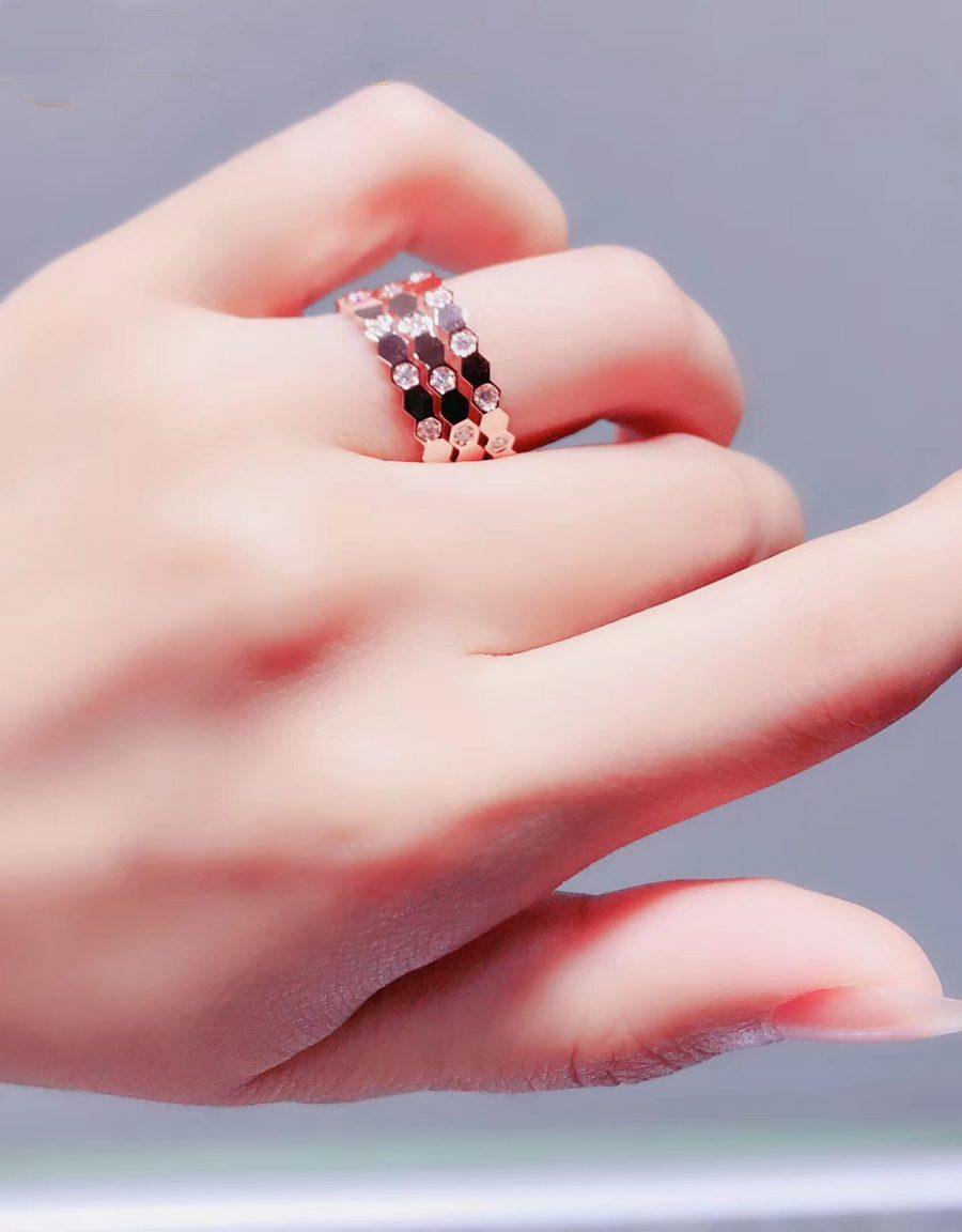 [Everoly JW]BEE LOVE RING PINK GOLD DIAMOND