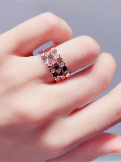 [Everoly JW]BEE LOVE RING PINK GOLD DIAMOND