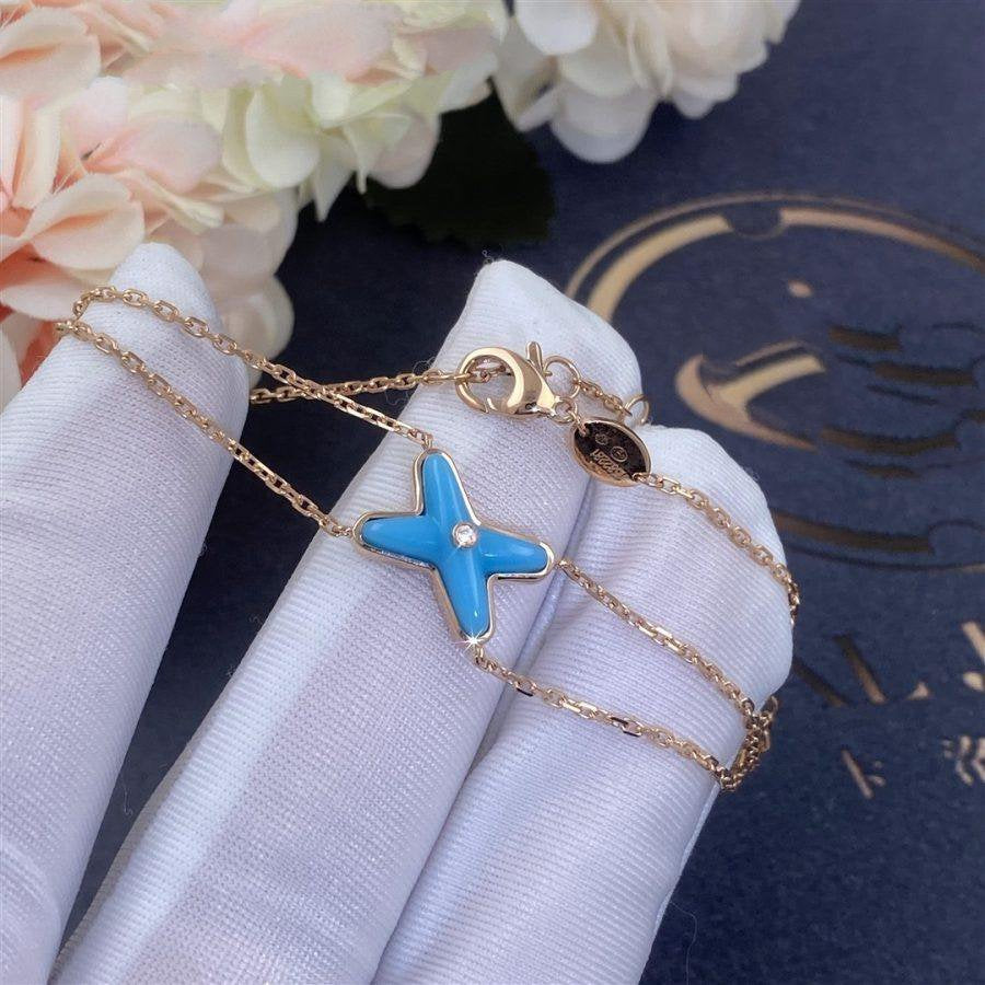 [Everoly JW]JEUX BRACELET TURQUOISE PINK GOLD 1 DIAMOND
