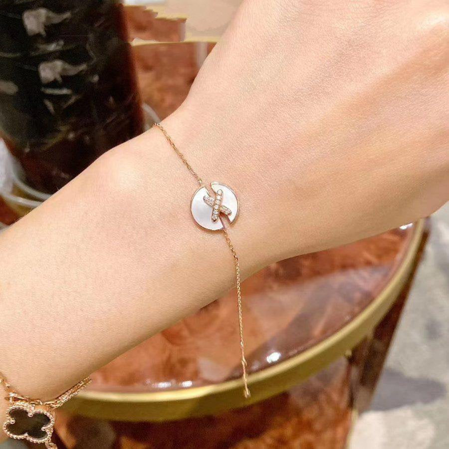 [Everoly JW]JEUX DE BRACELET MOP PINK GOLD DIAMONDS
