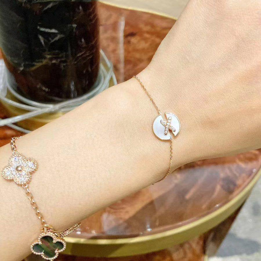 [Everoly JW]JEUX DE BRACELET MOP PINK GOLD DIAMONDS